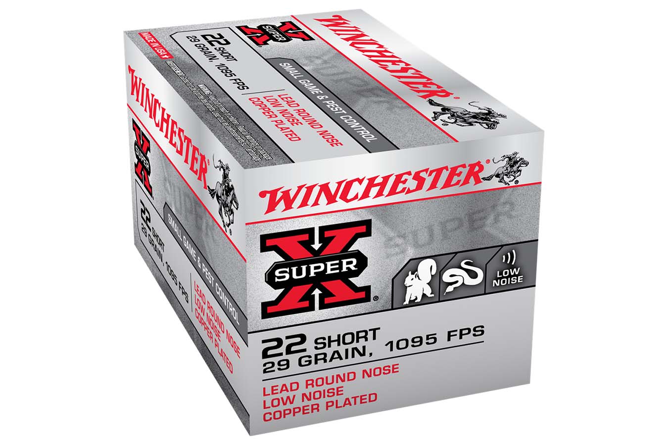 WINCHESTER AMMO 22 Short 29 gr Copper Plated LRN Low Noise Super-X 50/Box